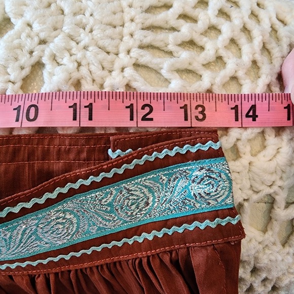 Vintage 50s Rockabilly Western Patio Fiesta Skirt Set Norman AZ Snag Pruf Zip S - Picture 15 of 16